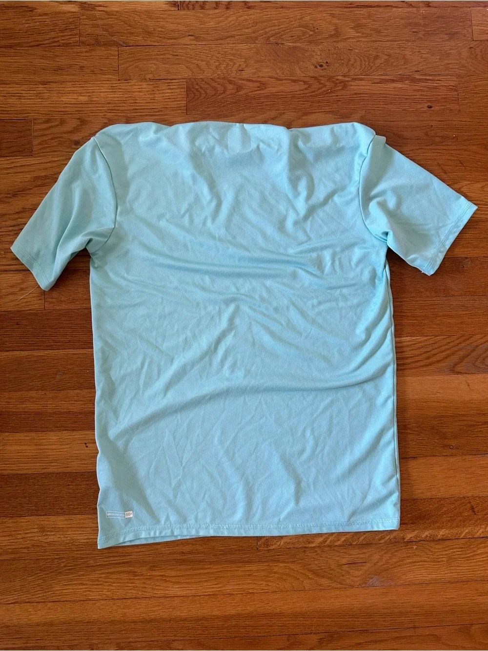 Quiksilver Light Aqua Short Sleeve Tee with Navy Logo